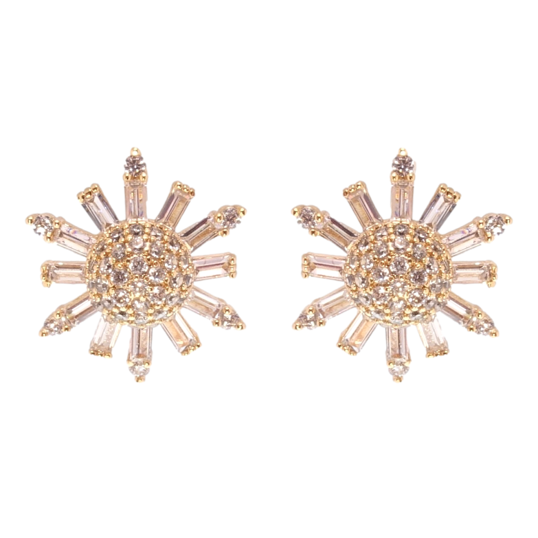 Серьги Xuping Позолота 18K пусеты Кристальные звезды фото №4