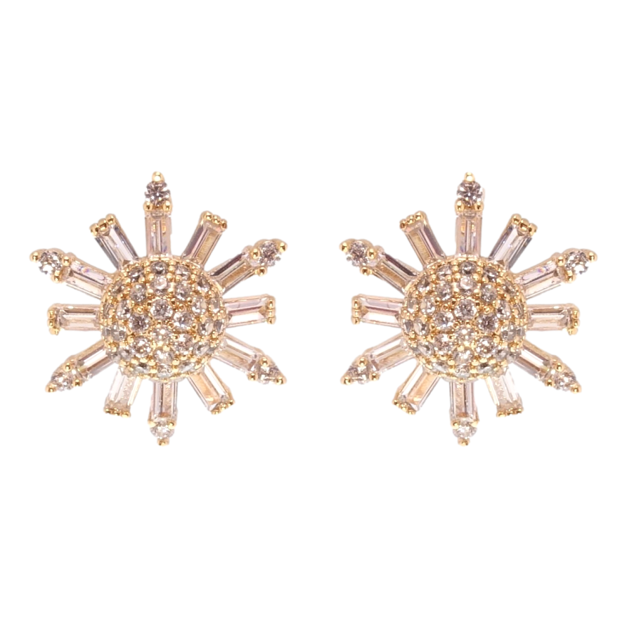 Сережки Xuping Позолота 18K пусети Кристальні зірки фото №1