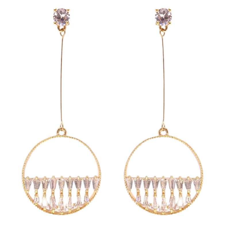 Серьги Xuping Позолота 18K пусеты Подвески с фианитами фото №1