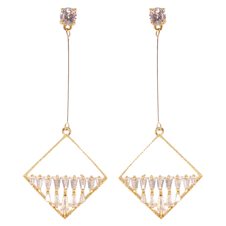 Серьги Xuping Позолота 18K пусеты Подвески с фианитами фото №14