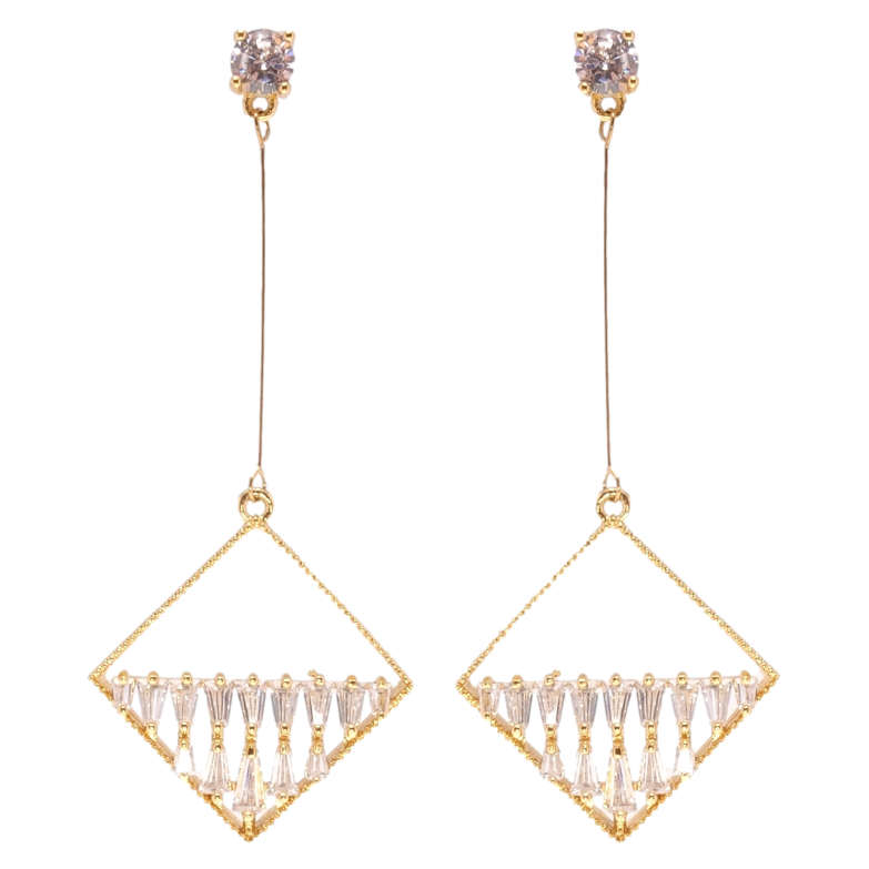 Серьги Xuping Позолота 18K пусеты Подвески с фианитами фото №11