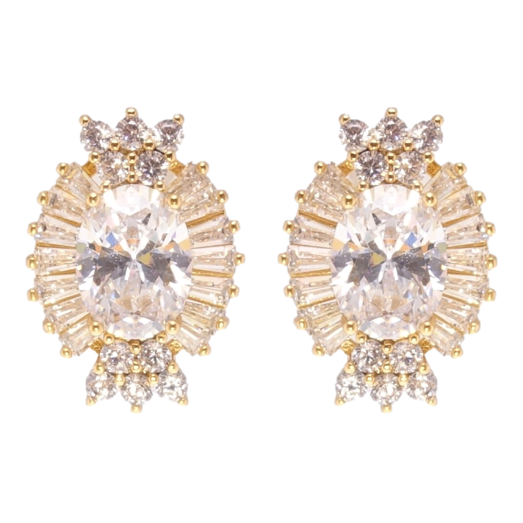 Серьги Xuping Позолота 18K пусеты Инкрустация цирконием фото №6