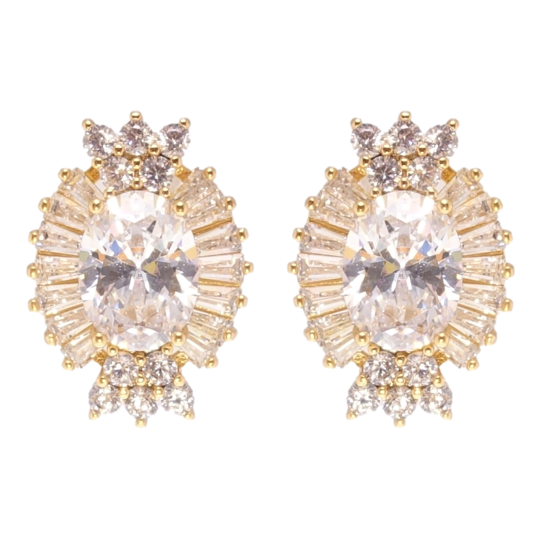 Серьги Xuping Позолота 18K пусеты Инкрустация цирконием фото №12