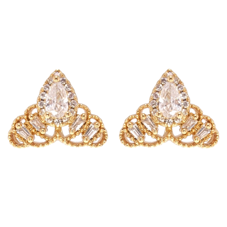 Сережки Xuping Позолота 18K пусети Інкрустація цирконієм фото №5