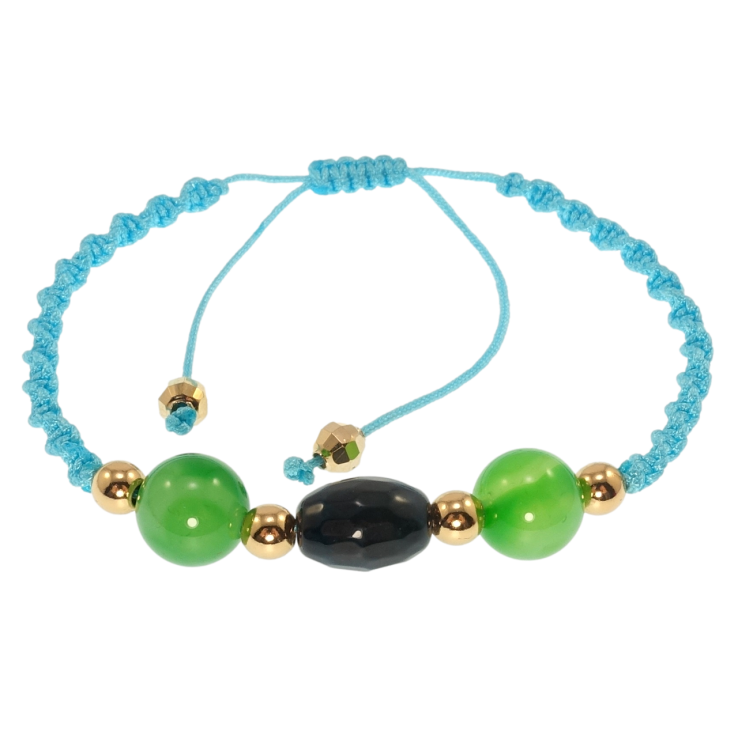 Браслет Xuping Позолота 18K Блакитний шнур з намистинами довжина на затяжці 16-27см х 3мм фото №10 Браслет Xuping Позолота 18K Блакитний шнур з намистинами довжина на затяжці 16-27см х 3мм фото №10