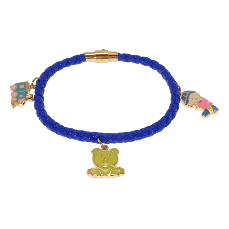 Браслет Xuping Позолота 18K Синий шнур с подвесками застежка магнит, размер 19см х 4мм фото №11