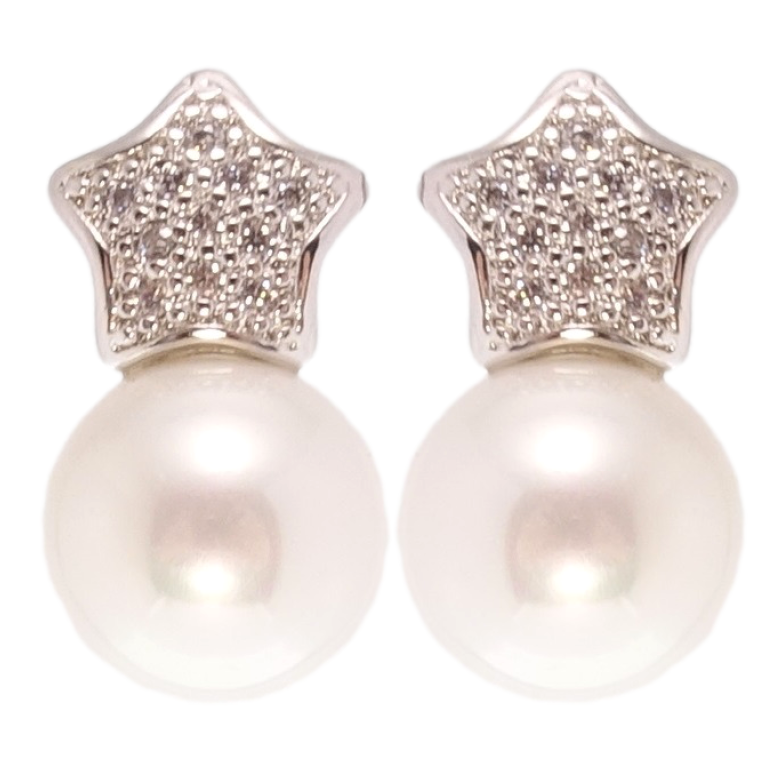 Сережки Xuping Родій пусети Зірка на перлині фото №10