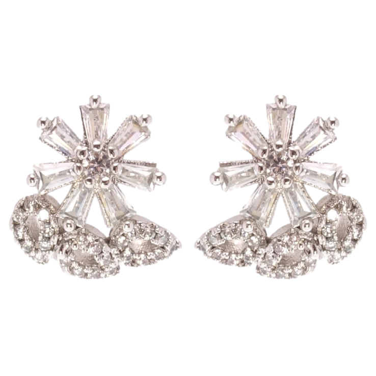 Серьги Xuping Родий пусеты Инкрустация цирконием фото №24