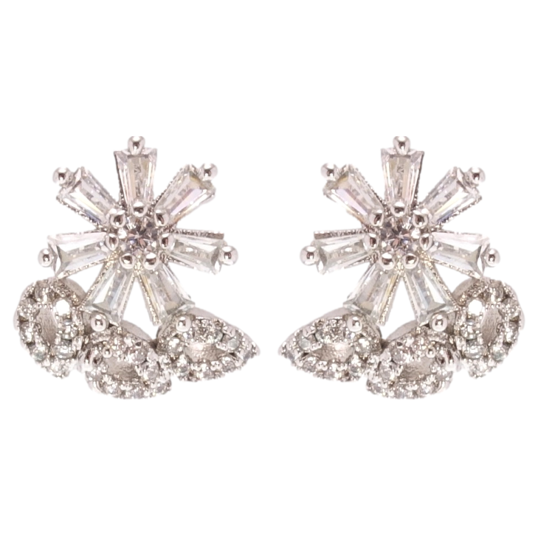 Сережки Xuping Родій пусети Інкрустація цирконієм фото №1