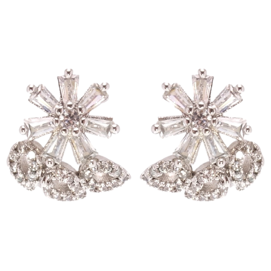 Серьги Xuping Родий пусеты Инкрустация цирконием фото №1