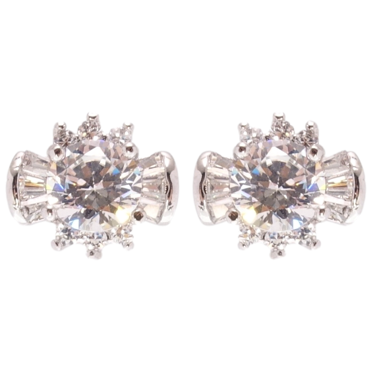 Серьги Xuping Родий пусеты Инкрустация цирконий фото №23