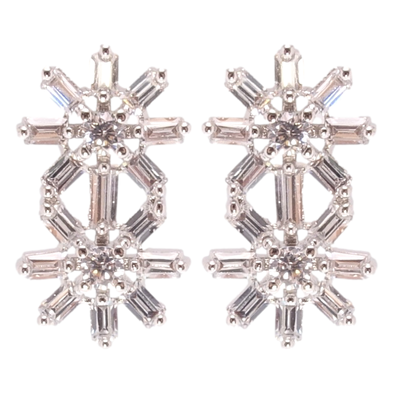 Серьги Xuping Родий пусеты Инкрустация цирконием фото №1