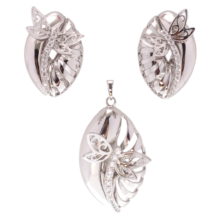 Набір Xuping Родій Сережки Кулон Стрекози фото №12