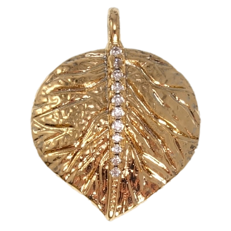 Кулон Xuping Позолота 18K Лист з цирконієм для ланцюжка до 2мм фото №14
