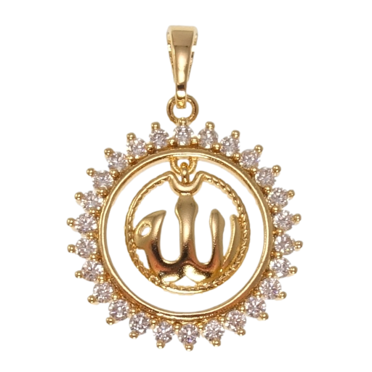 Кулон Xuping Позолота 18K Напис Аллах з цирконієм для ланцюжка до 5мм фото №9 Кулон Xuping Позолота 18K Напис Аллах з цирконієм для ланцюжка до 5мм фото №9