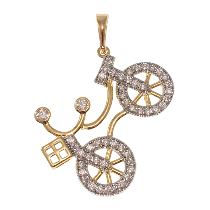 Кулон Xuping Позолота 18K + Родій Велосипед для ланцюжка до 6мм фото №24