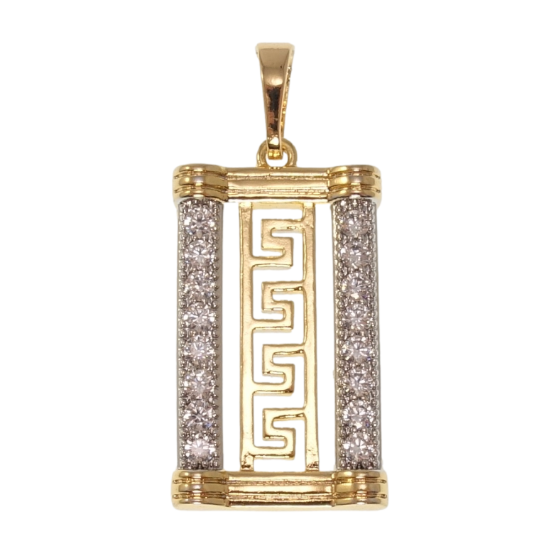 Кулон Xuping Позолота 18K + Родій Інкрустація цирконієм з різьбленим візерунком для ланцюжка до 6мм фото №1