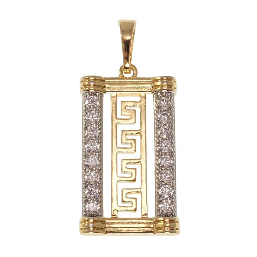 Кулон Xuping Позолота 18K + Родій Інкрустація цирконієм з різьбленим візерунком для ланцюжка до 6мм фото №1