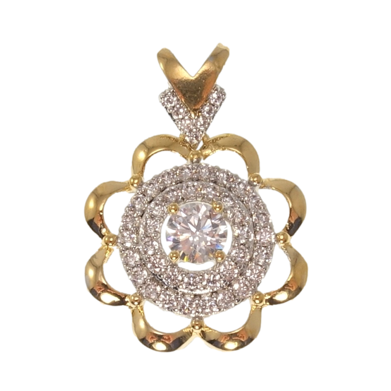 Кулон Xuping Позолота 18K + Родий Цветок для цепочки до 4мм фото №5