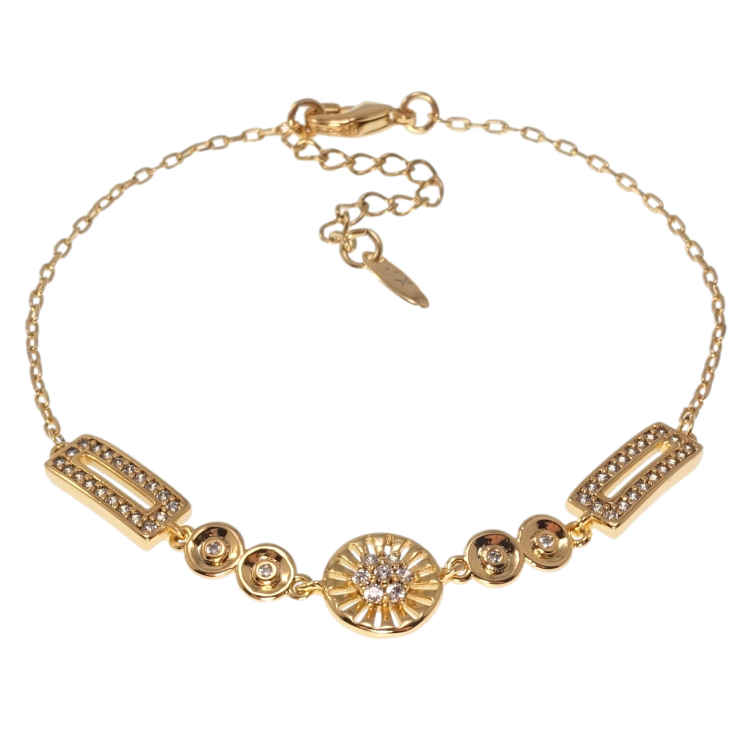 Браслет Xuping Позолота 18K Якорное плетение с вставкой длина с доп.цепочкой 17,5-20см х 1мм фото №13