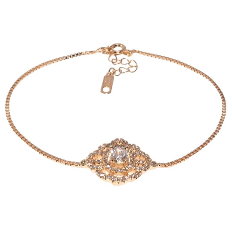 Браслет Xuping Позолота РВ Плетіння Венеціанське зі вставкою довжина з доп.ланцюжком 19,5-23см х 1мм фото №1