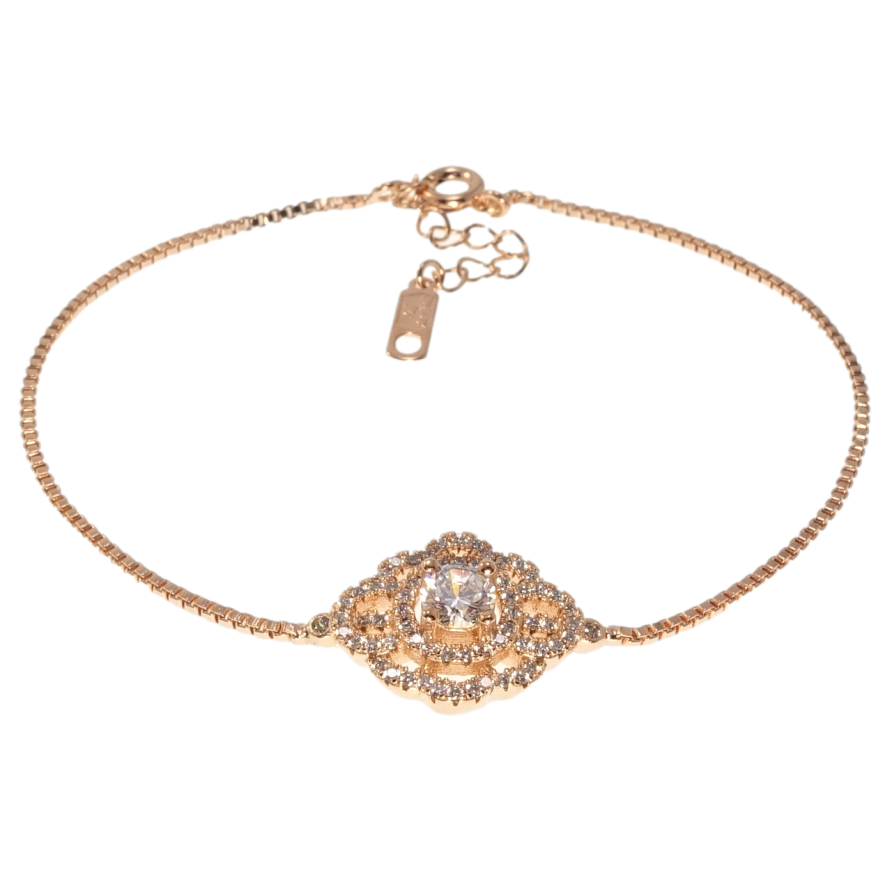 Браслет Xuping Позолота РВ Плетіння Венеціанське зі вставкою довжина з доп.ланцюжком 19,5-23см х 1мм фото №1