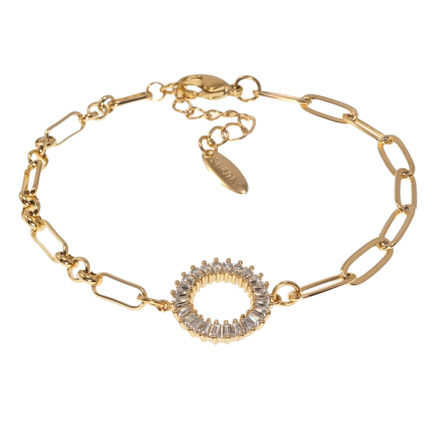 Браслет Xuping Позолота 18K Комбинированное плетение с вставкой размер с доп.цепочкой 18-21,5см х 4мм фото №1