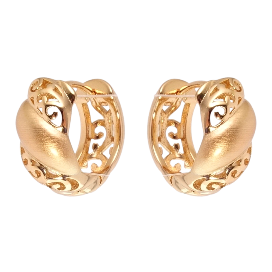 Сережки Xuping Позолота 18K колечка Різний орнамент з напиленням фото №1 Сережки Xuping Позолота 18K колечка Різний орнамент з напиленням фото №1