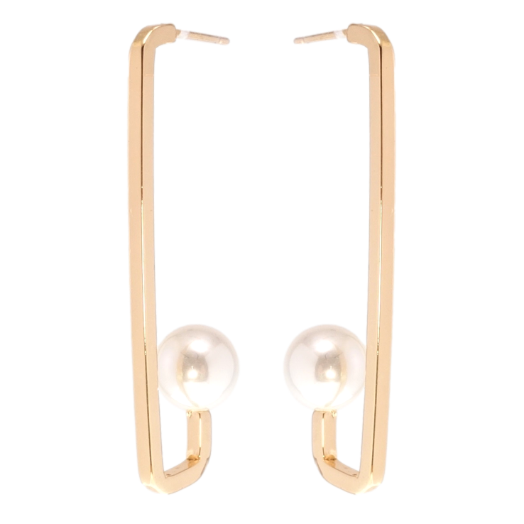 Серьги Xuping Позолота 18K пусеты Жемчужины на дугах фото №20