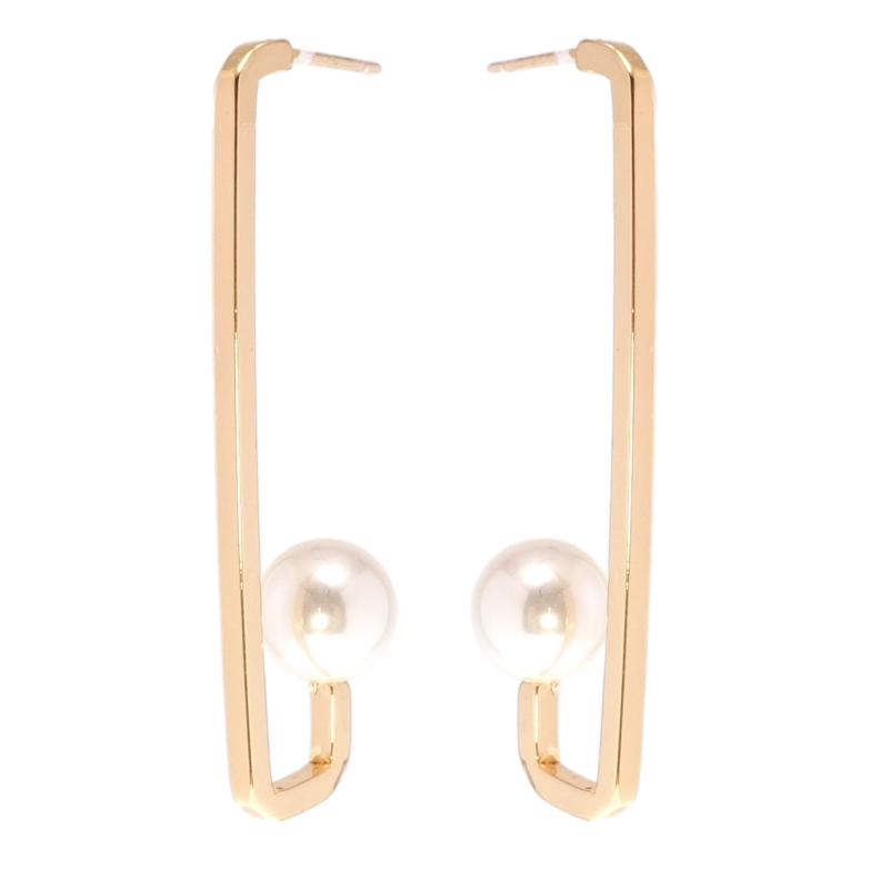 Сережки Xuping Позолота 18K пусети Перлини на дугах фото №1