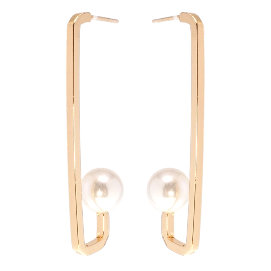 Серьги Xuping Позолота 18K пусеты Жемчужины на дугах фото №1