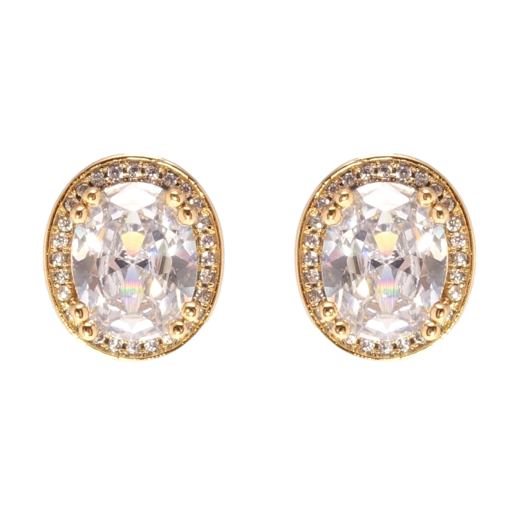 Серьги Xuping Позолота 18K пусеты Фианиты в обрамлении циркония фото №13