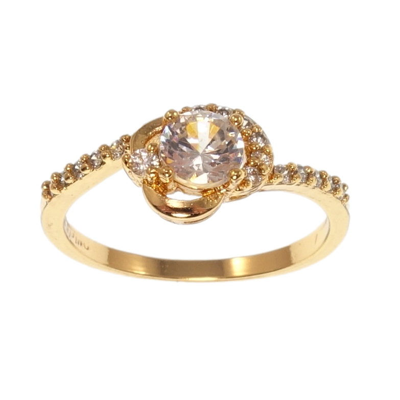 Каблучка Xuping Позолота 18K Інкрустація цирконій фото №1 Каблучка Xuping Позолота 18K Інкрустація цирконій фото №1