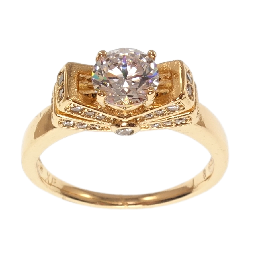 Каблучка Xuping Позолота 18K Інкрустація цирконій фото №1 Каблучка Xuping Позолота 18K Інкрустація цирконій фото №1