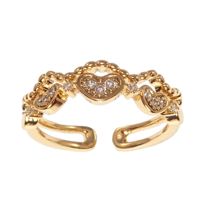Каблучка Xuping Позолота 18K Сердечки фото №13 Каблучка Xuping Позолота 18K Сердечки фото №13