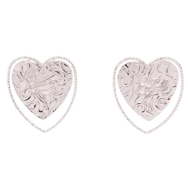 Серьги Xuping Родий пусеты Сердечки фото №15