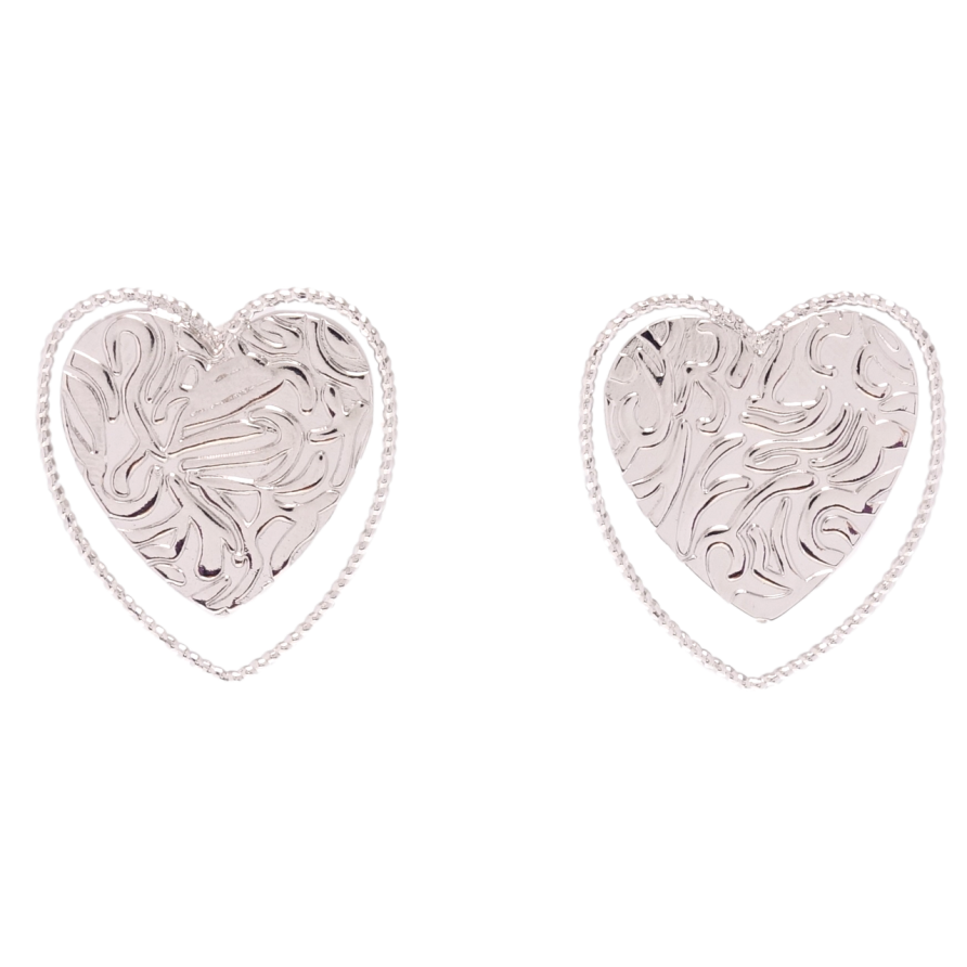 Серьги Xuping Родий пусеты Сердечки фото №1