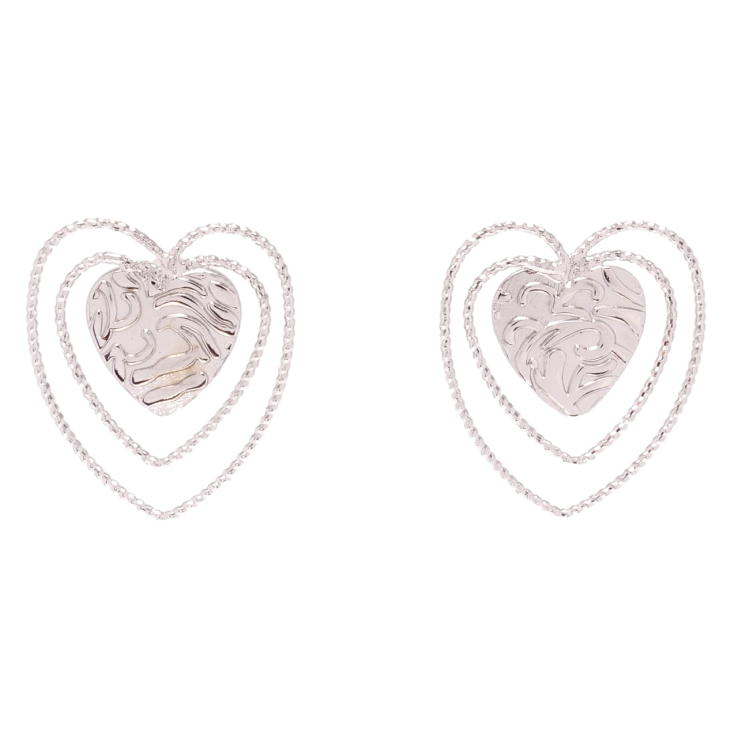 Серьги Xuping Родий пусеты Сердечки фото №14