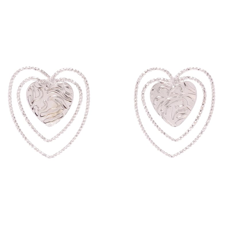 Серьги Xuping Родий пусеты Сердечки фото №1