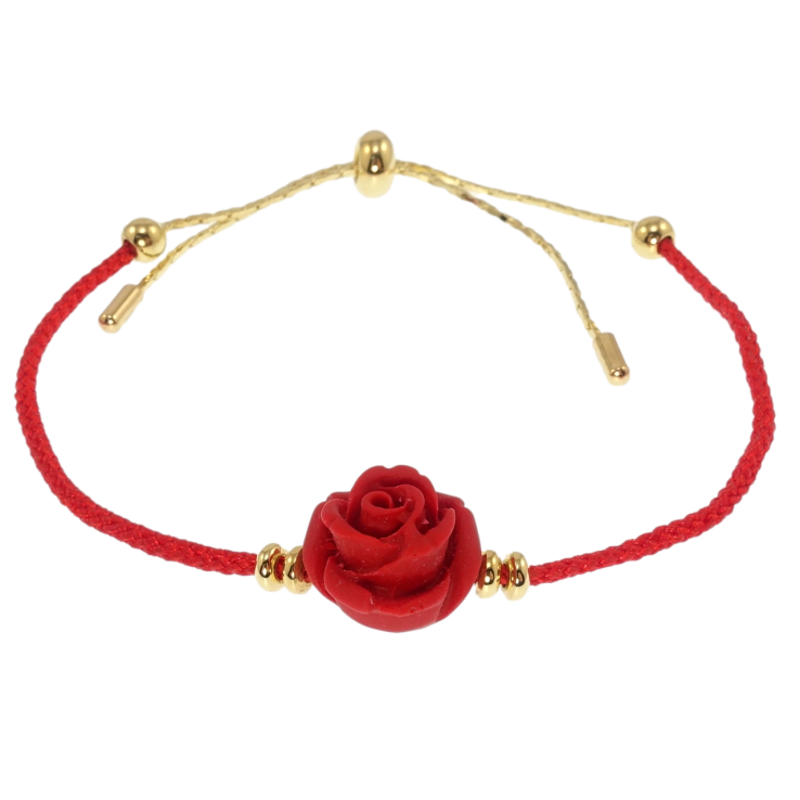 Браслет Xuping Позолота 14K Червоний шнур із вставкою троянда розмір на затяжці 11-22см х 1мм фото №16 Браслет Xuping Позолота 14K Червоний шнур із вставкою троянда розмір на затяжці 11-22см х 1мм фото №16