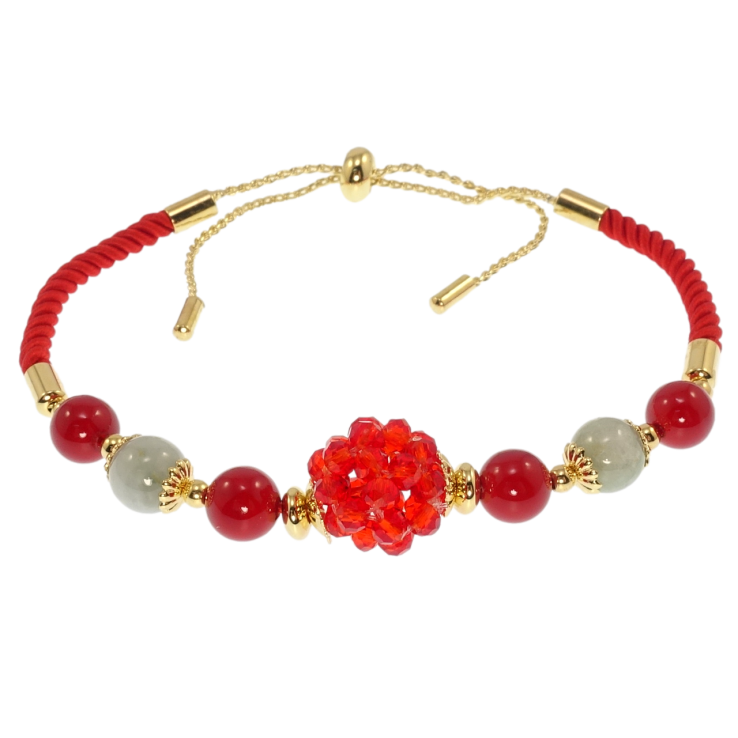 Браслет Xuping Позолота 14K Червоний шнур з намистинами розмір на затяжці 14-24см х 3мм фото №19 Браслет Xuping Позолота 14K Червоний шнур з намистинами розмір на затяжці 14-24см х 3мм фото №19