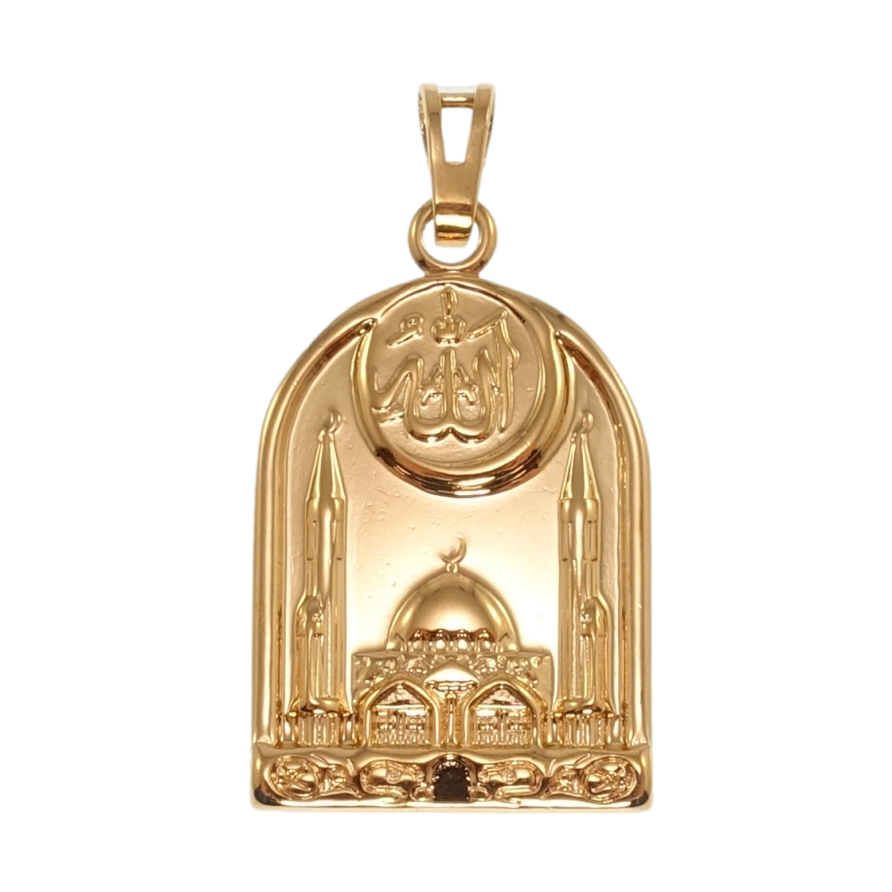 Кулон Xuping Позолота 18K Мечеть з написом Аллах для ланцюжка до 6мм фото №1 Кулон Xuping Позолота 18K Мечеть з написом Аллах для ланцюжка до 6мм фото №1