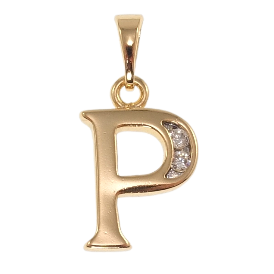 Кулон Xuping Позолота 18K + Родій Літера P для ланцюжка до 5мм фото №1