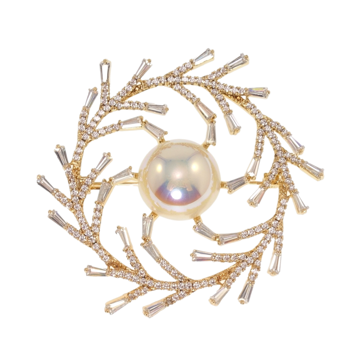 Брошь-кулон Xuping Позолота 18K Інкрустація цирконієм із перлиною фото №22 Брошь-кулон Xuping Позолота 18K Інкрустація цирконієм із перлиною фото №22