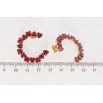 Серьги Xuping Позолота 18K пусеты Сердечки красные фианиты фото №2
