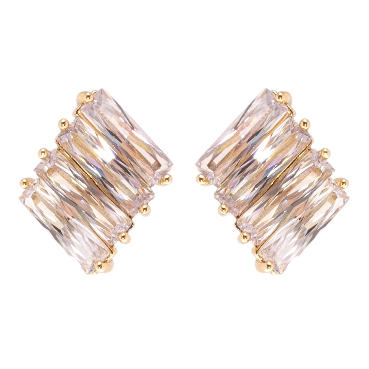 Серьги Xuping Позолота 18K пусеты Фианиты фото №15