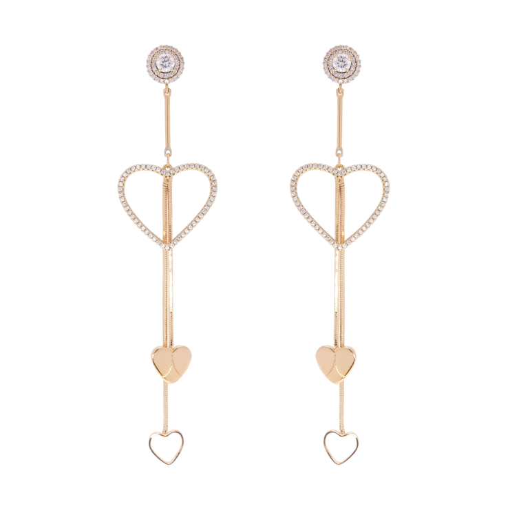 Серьги Xuping Позолота 18K пусеты Сердечки фото №21