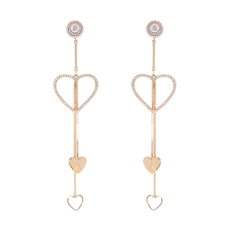 Сережки Xuping Позолота 18K пусети Сердечки фото №3