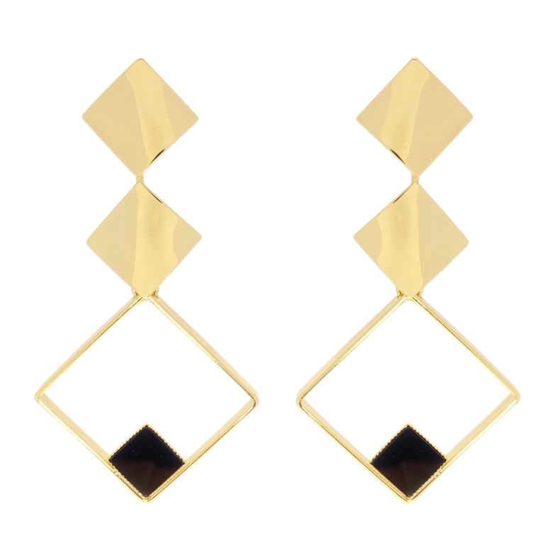 Серьги Xuping Позолота 14K пусеты Ромбовые подвески фото №1