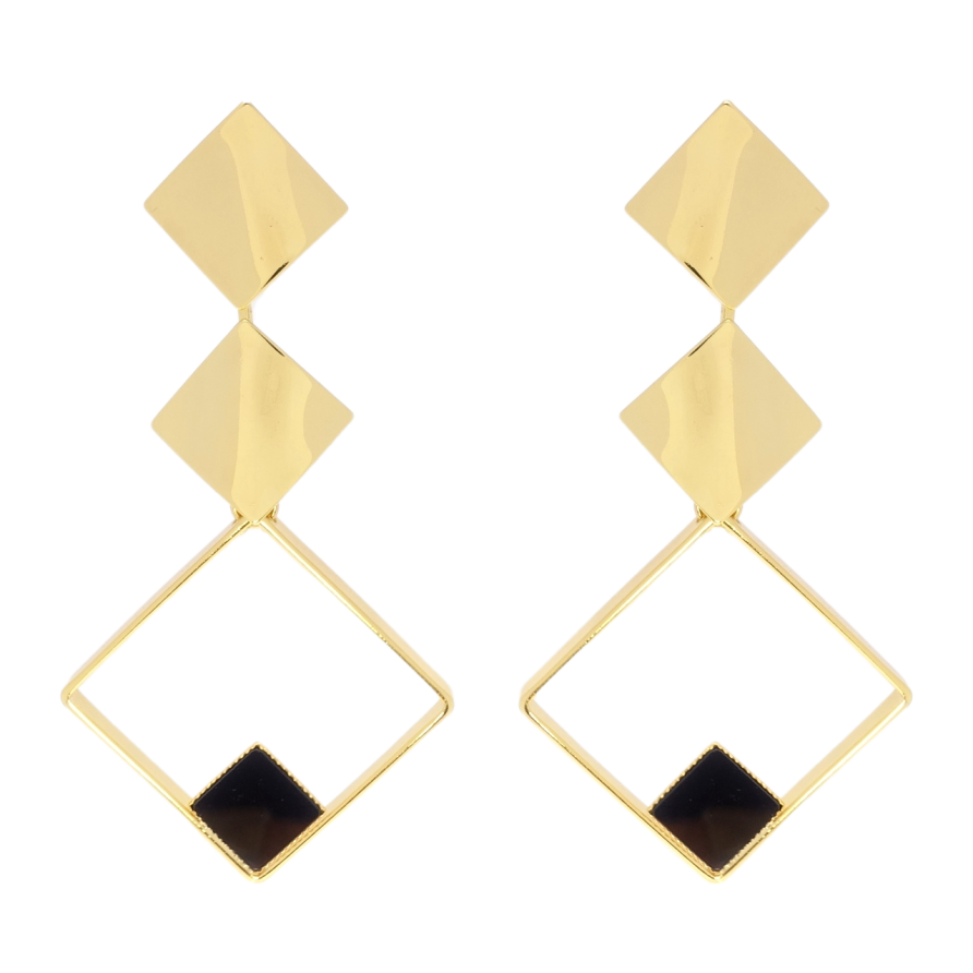 Серьги Xuping Позолота 14K пусеты Ромбовые подвески фото №1